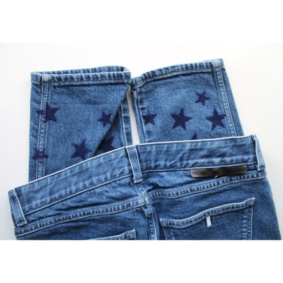 Stella McCartney Blue Velvet Stars Skinny Jean Size 25 - Picture 8 of 11